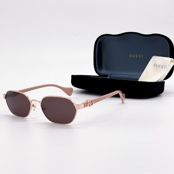 NEW GUCCI GG1593S 003 WOMEN BROWN SUNGLASSES GUCCI - Picture 1 of 12